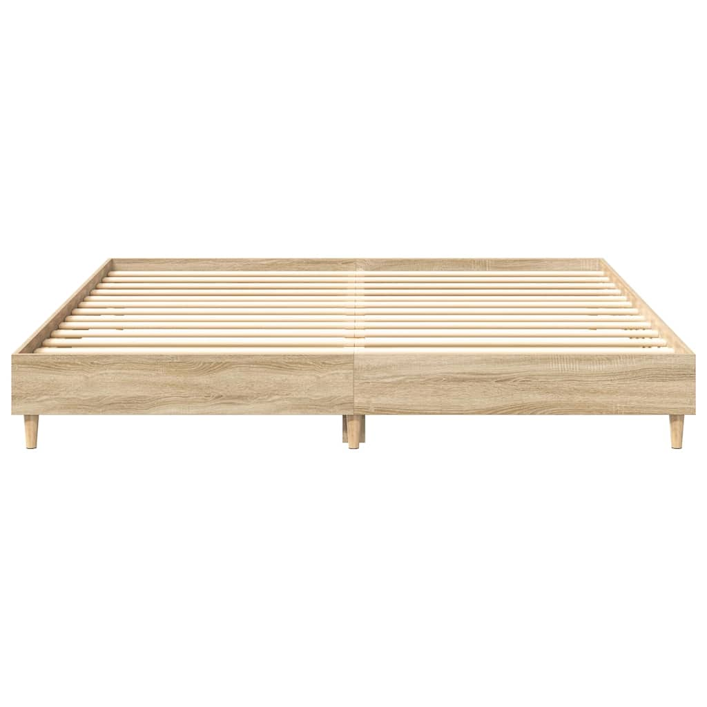 Bed Frame without Mattress Sonoma Oak 160x200cm Engineered Wood