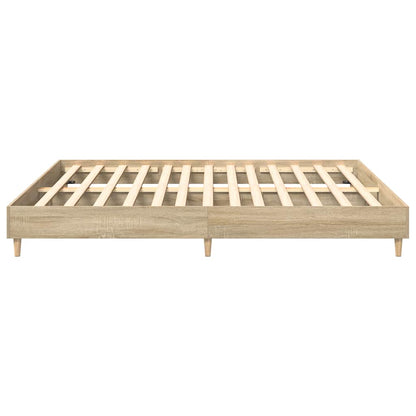 Bed Frame without Mattress Sonoma Oak 160x200cm Engineered Wood