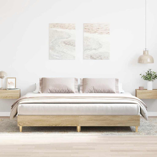 Bed Frame without Mattress Sonoma Oak 160x200cm Engineered Wood