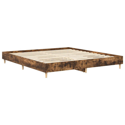 Bed Frame without Mattress Smoked Oak 160x200cm Engineered Wood