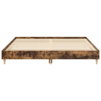 Bed Frame without Mattress Smoked Oak 160x200cm Engineered Wood