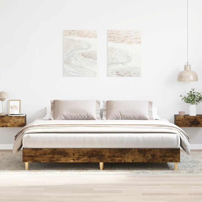 Bed Frame without Mattress Smoked Oak 160x200cm Engineered Wood