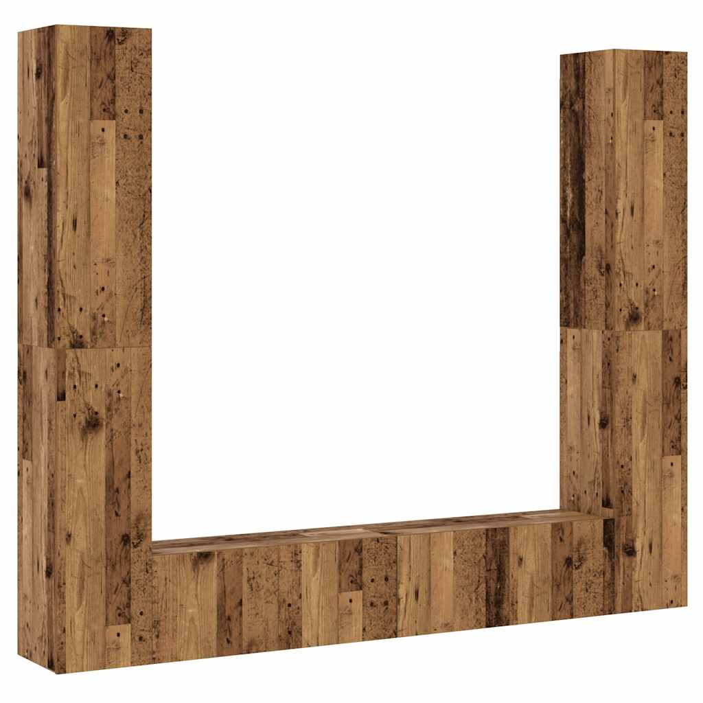 Wall Mounted TV cabinets 6 pcs Old Wood Engineered Wood