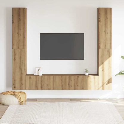 Wall Mounted TV cabinets 6 pcs Artisan Oak Engineered Wood