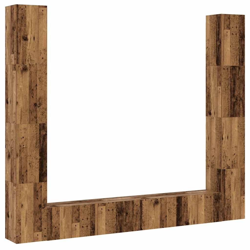 Wall Mounted TV cabinets 6 pcs Old Wood Engineered Wood