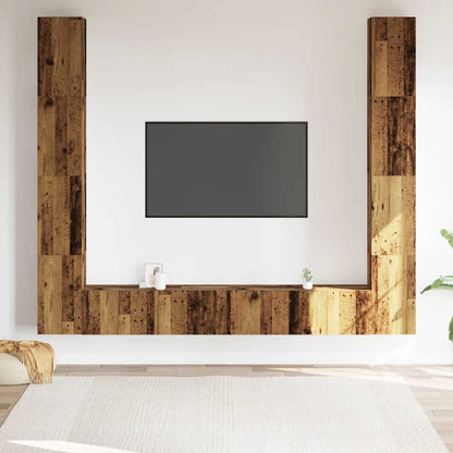 Wall Mounted TV cabinets 6 pcs Old Wood Engineered Wood