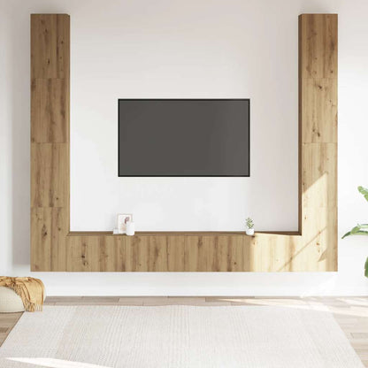 Wall Mounted TV cabinets 6 pcs Artisan Oak Engineered Wood