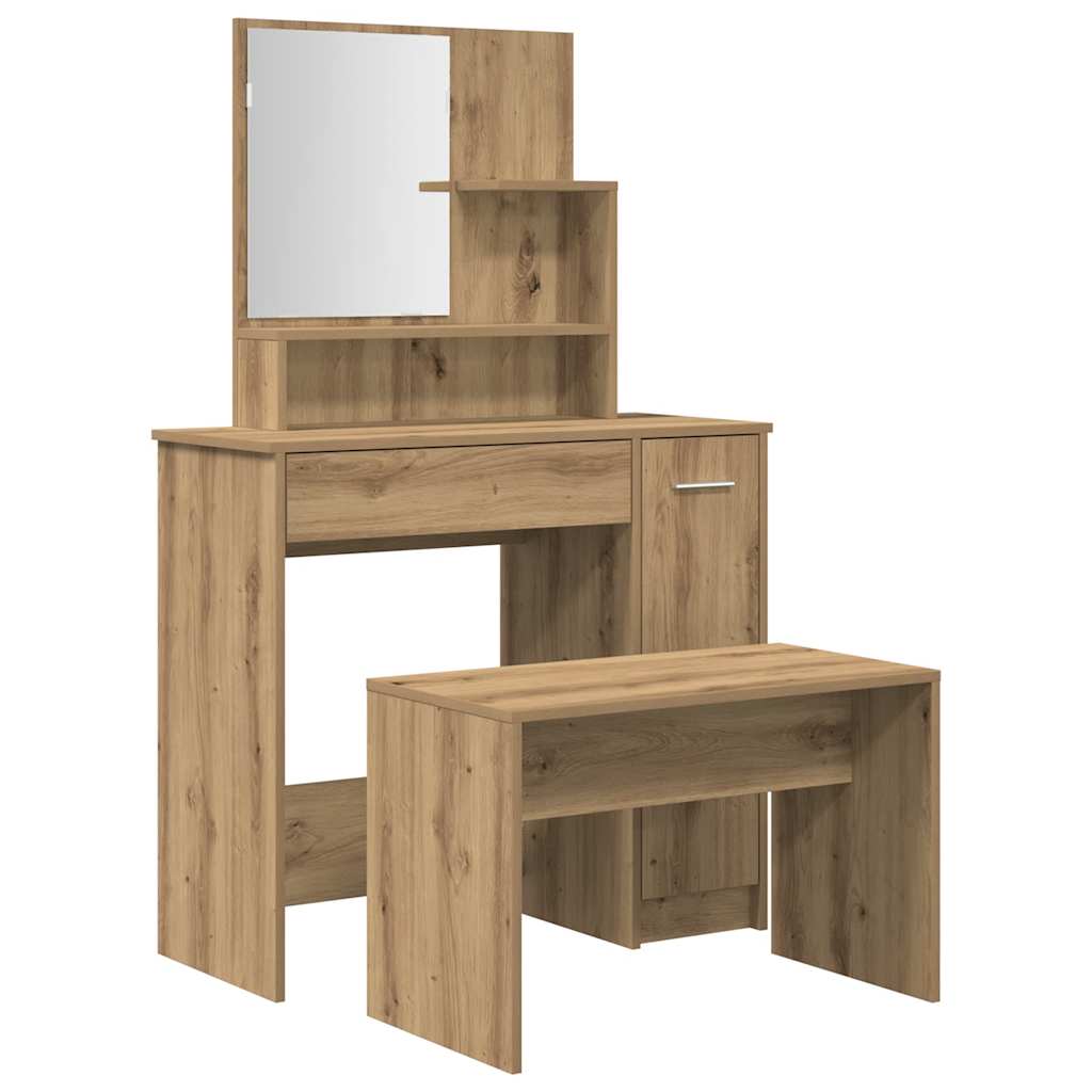 Dressing Table Set Artisan Oak Engineered Wood