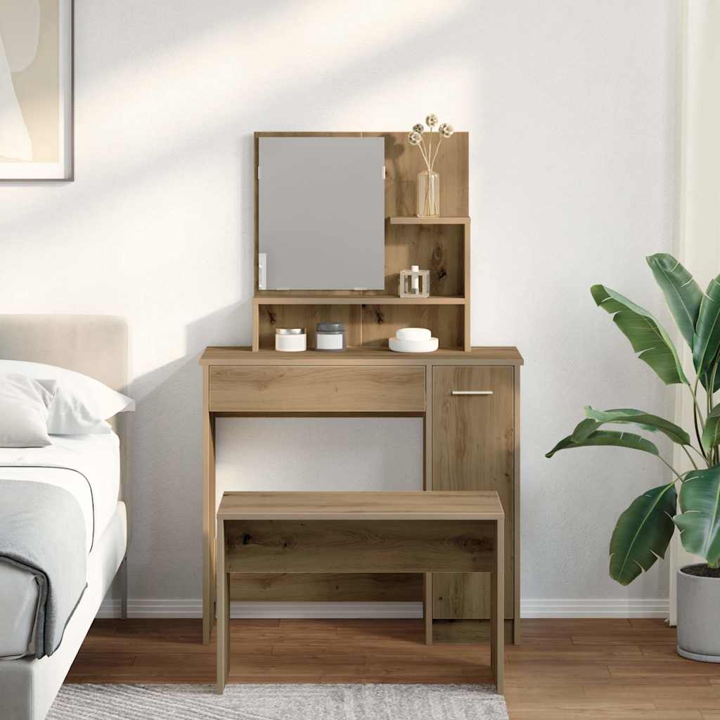 Dressing Table Set Artisan Oak Engineered Wood