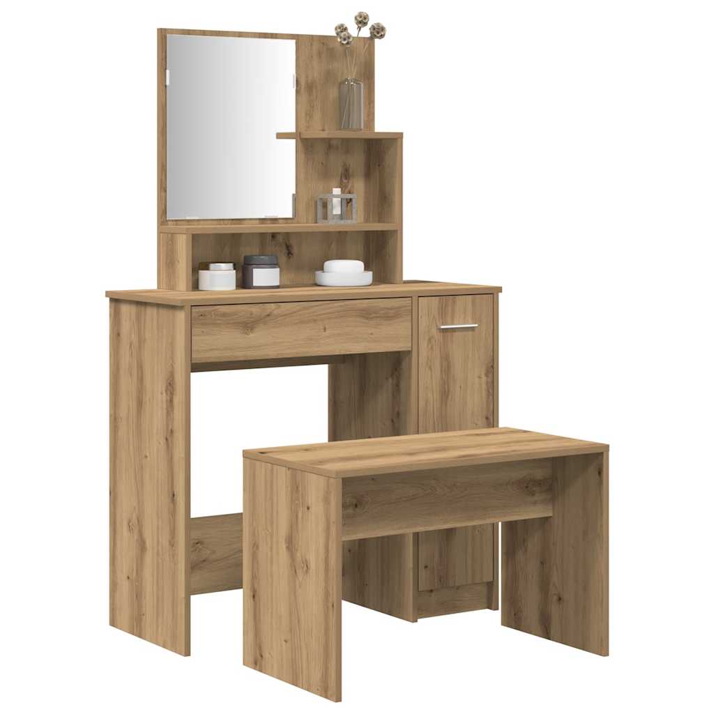 Dressing Table Set Artisan Oak Engineered Wood