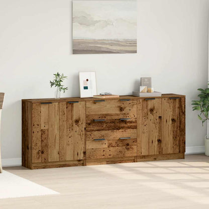 Sideboards 3 pcs Old Wood 60x30x70 cm Engineered Wood