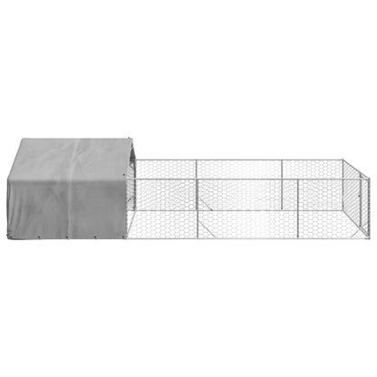 Outdoor Dog Kennel with Run 6x2x1.5 m Galvanised Steel