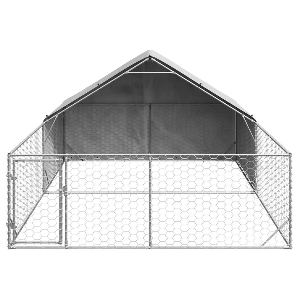 Outdoor Dog Kennel with Run 5x3x1.9 m Galvanised Steel