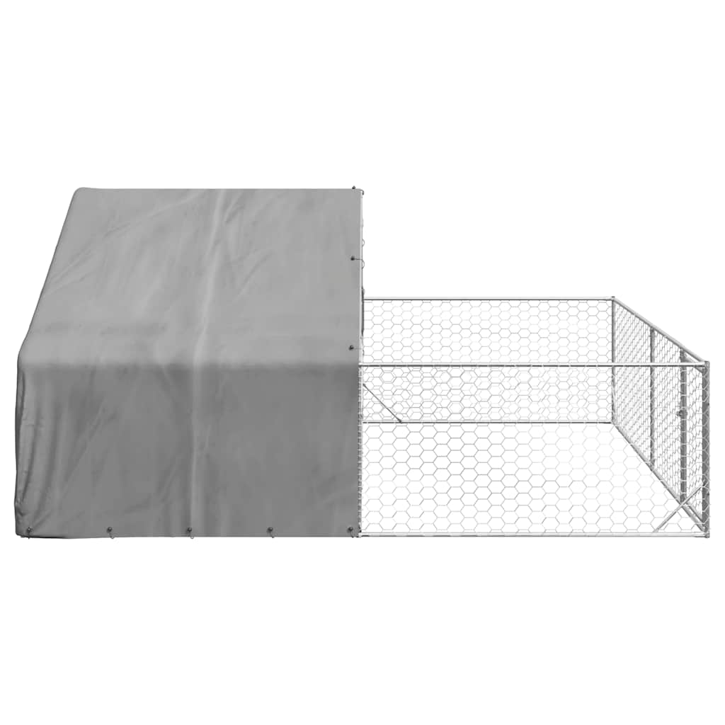 Outdoor Dog Kennel with Run 5x3x1.9 m Galvanised Steel