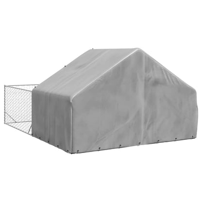 Outdoor Dog Kennel with Run 5x3x1.9 m Galvanised Steel