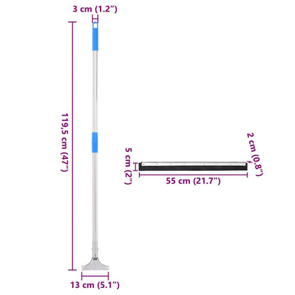 Floor Squeegee 55x119.5 cm Steel and Rubber