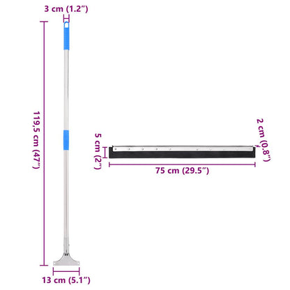 Floor Squeegee 75x119.5 cm Steel and Rubber