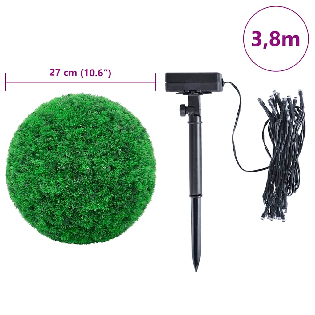 Artificial Boxwood Balls with LED Lights 2 pcs Green 27 cm