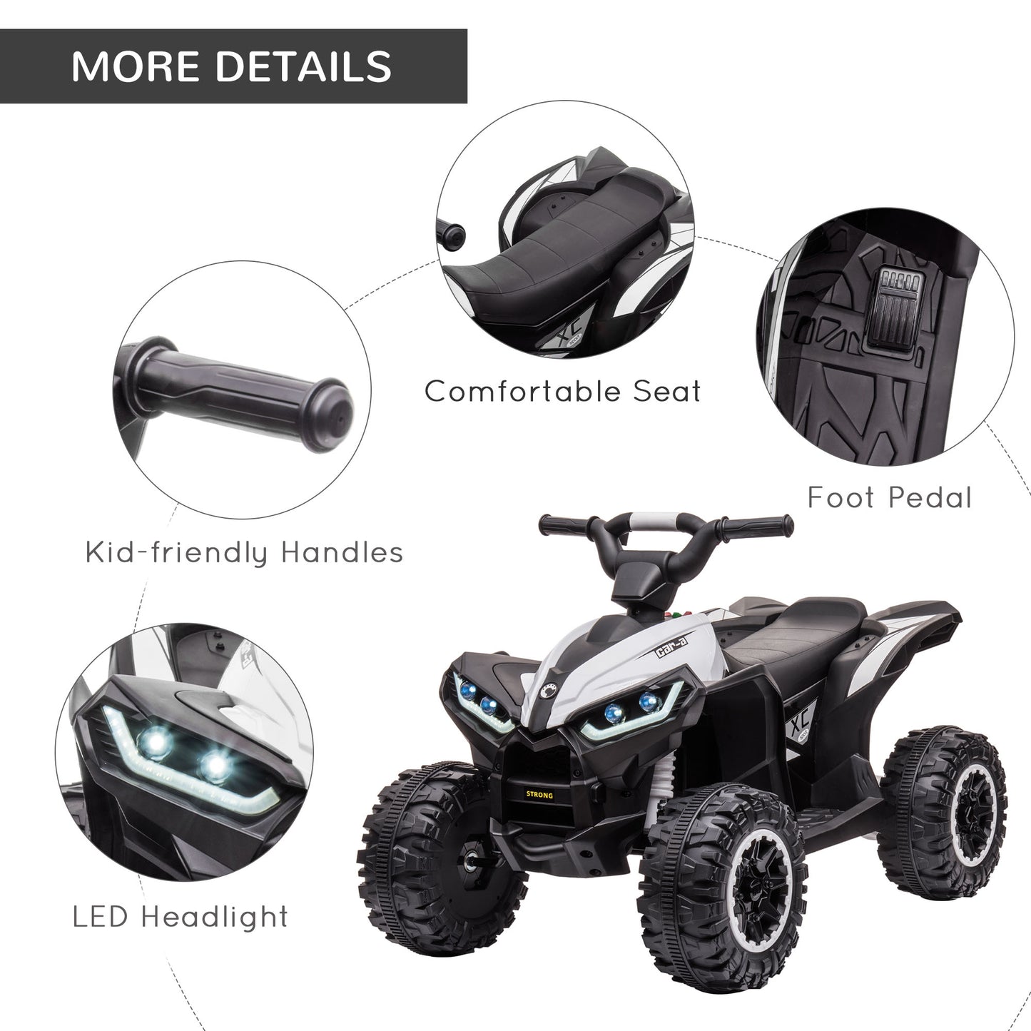 Homcom 12V Quad Bike with Forward Reverse Functions