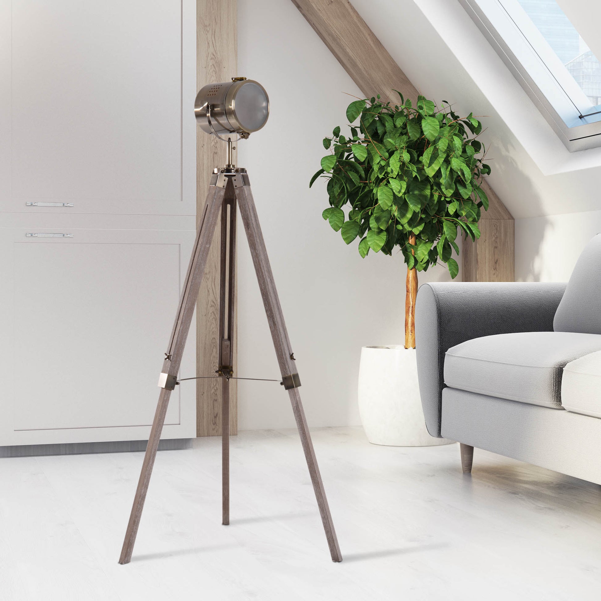 Homcom Vintage Tripod Floor Lamp