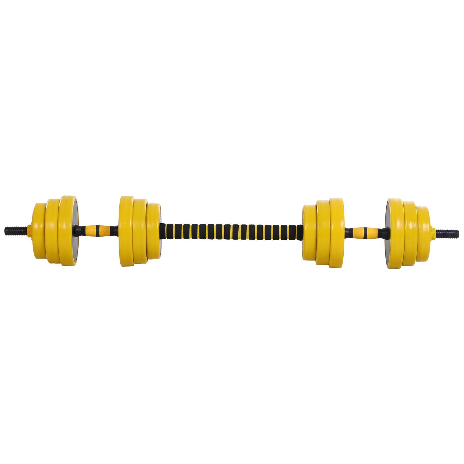 Homcom 25KG Dumbbell & Barbell Adjustable Set Plate Bar Clamp Rod Home Gym Sports Area Exercise Ergonomic