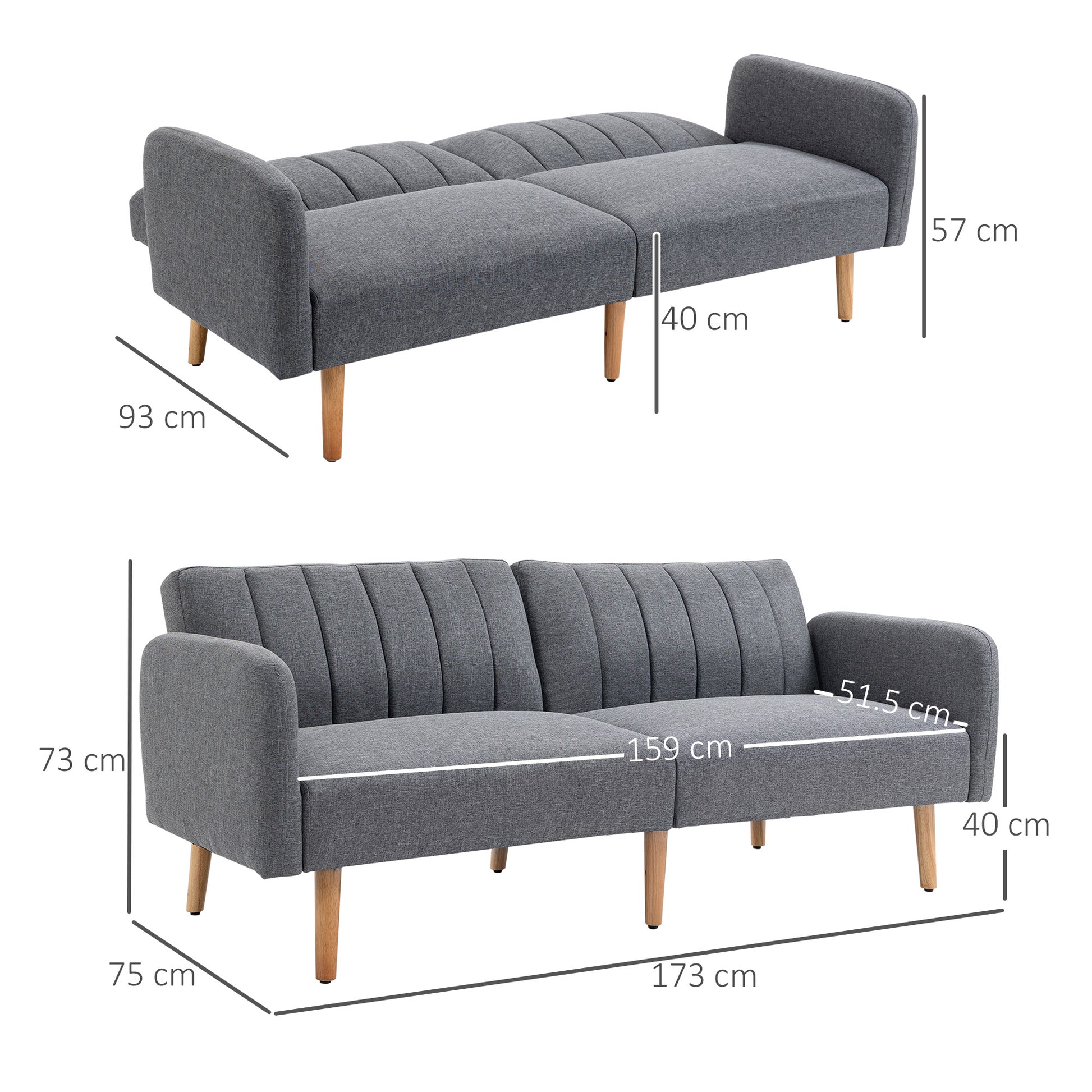 Homcom Two-Seater Sofa Bed