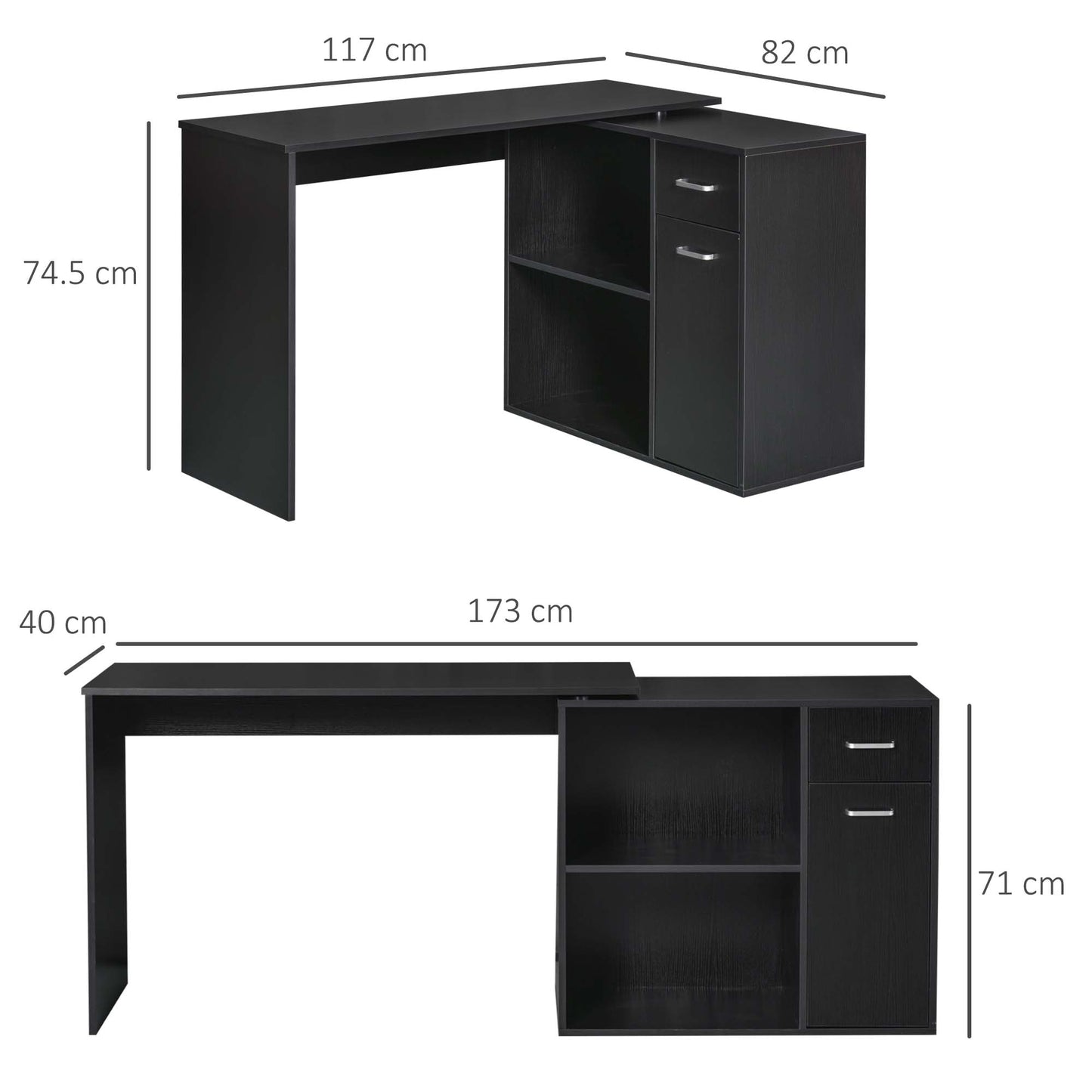 Homcom L-Shaped Desk Computer Corner Desk