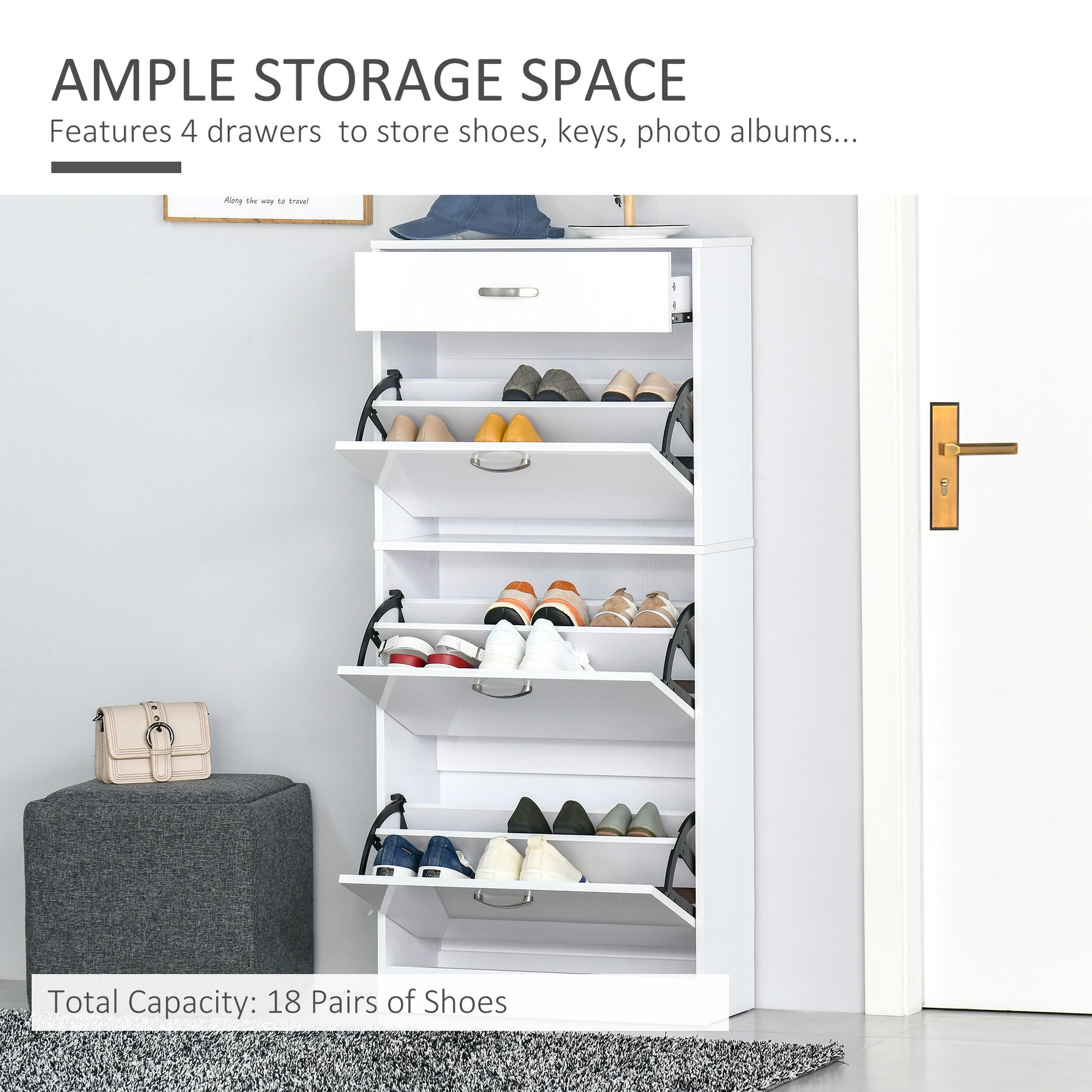 Homcom Shoe Cabinet with 4 Drawers