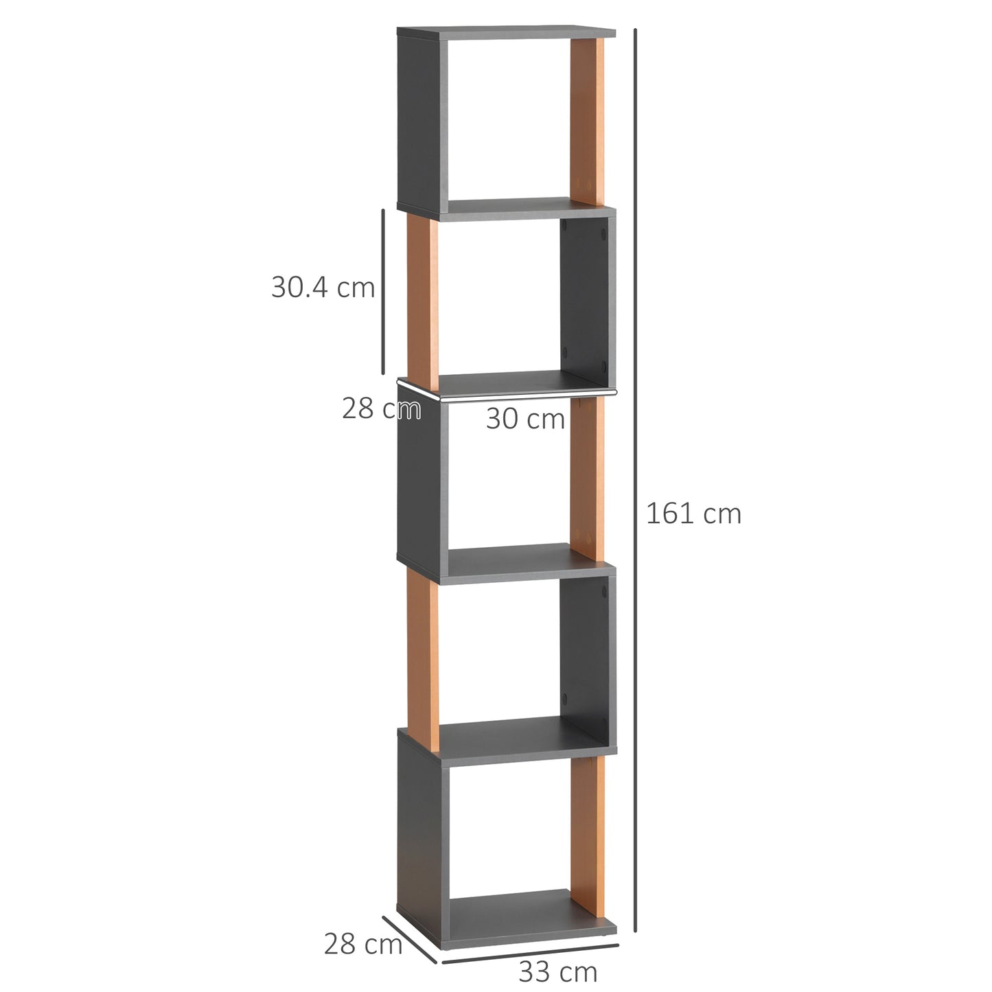 Homcom Modern 5-Tier Bookshelf