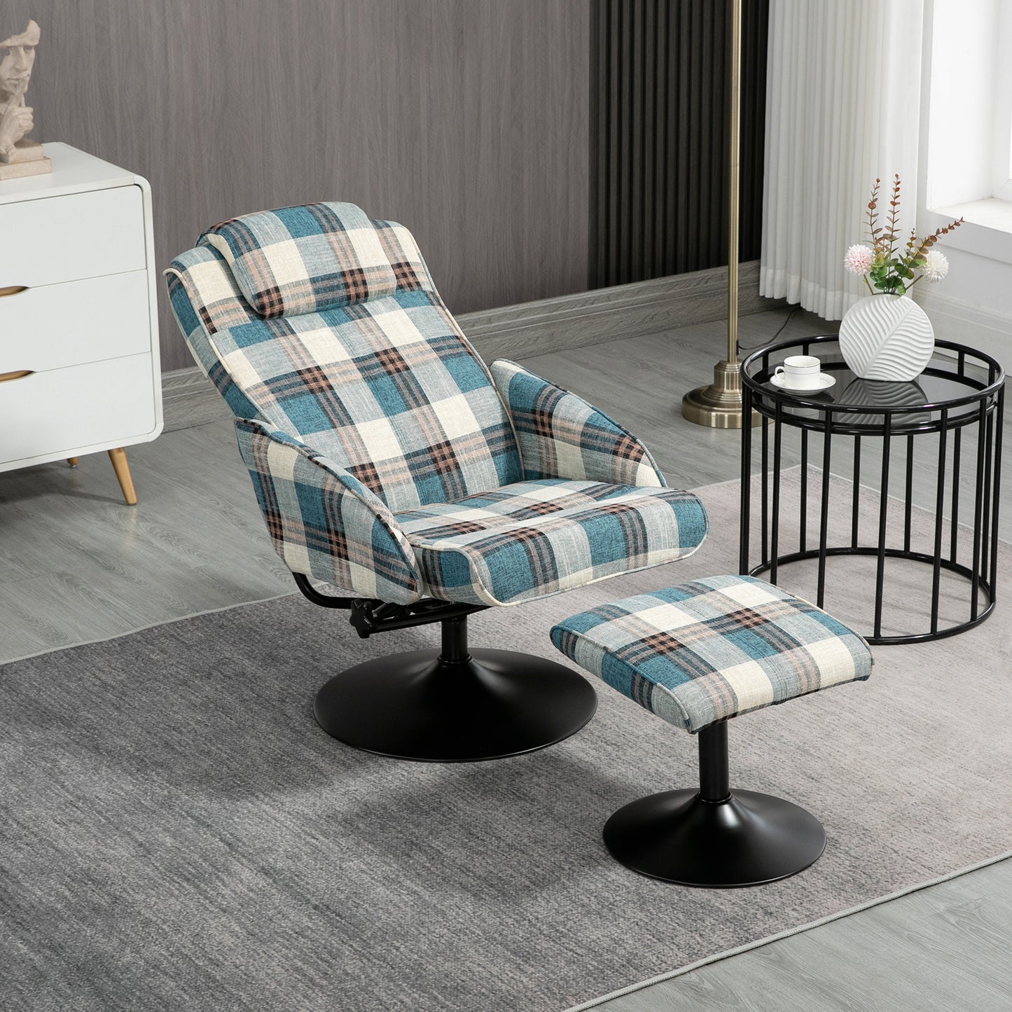 Homcom Recliner Chair and Footstool