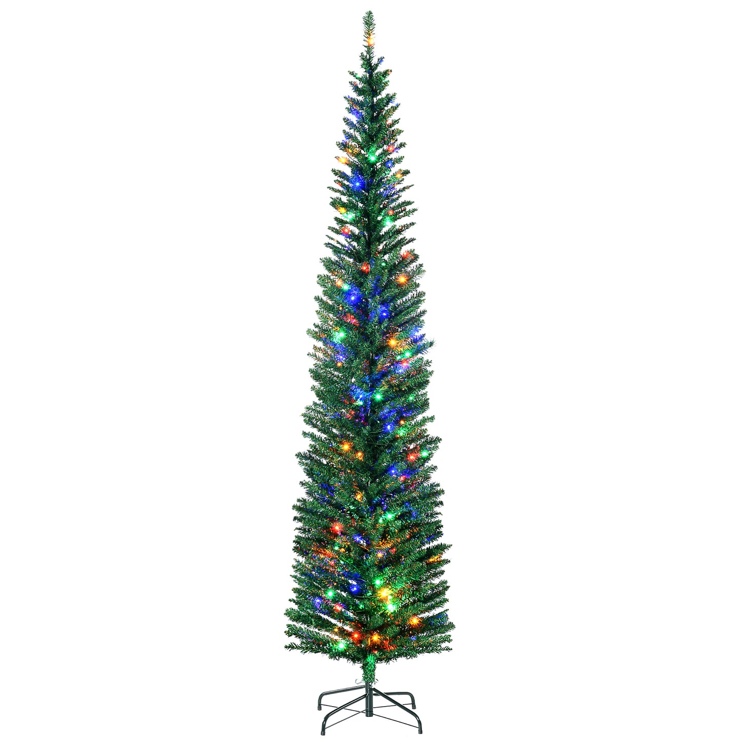 7ft Prelit Christmas Tree Artificial - with LED Lights Multicoloured 529 Tips