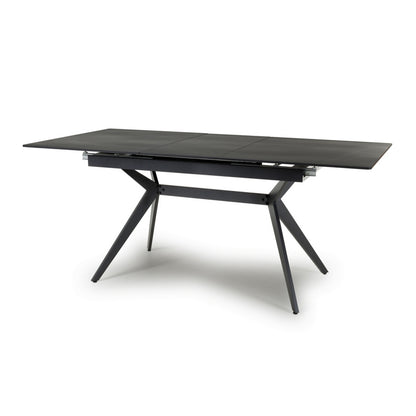 Industrial Dining Table Metal & Ceramic Black - Extendable 140-180cm