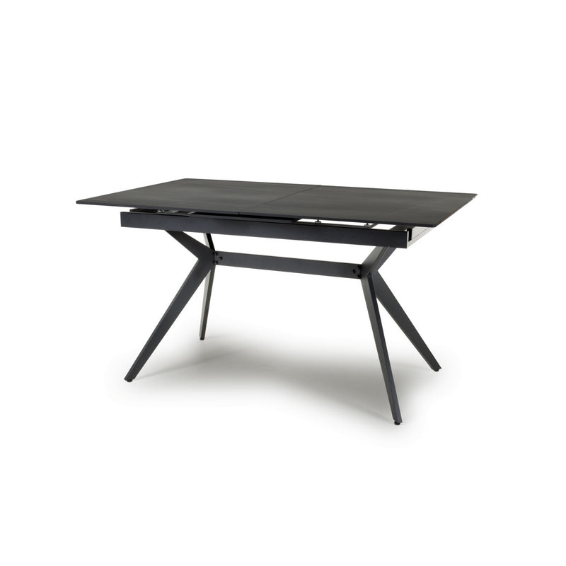 Industrial Dining Table Metal & Ceramic Black - Extendable 140-180cm