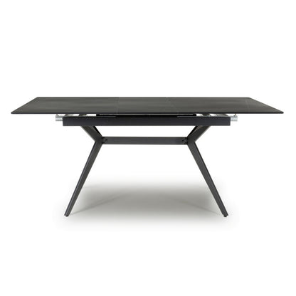 Industrial Dining Table Metal & Ceramic Black - Extendable 140-180cm