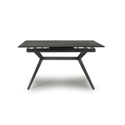 Industrial Dining Table Metal & Ceramic Black - Extendable 140-180cm