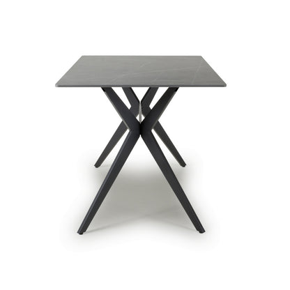 Industrial Dining Table Metal & Ceramic Grey - 120cm