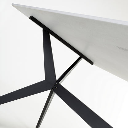 Industrial Dining Table Metal & Ceramic Grey - 120cm