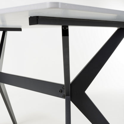 Industrial Dining Table Metal & Ceramic Grey - 120cm