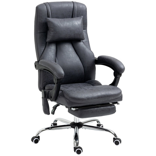 High Back Vibration Massage Office Chair with Headrest, Reclining Computer Chair with Footrest, Swivel Wheels, Remote-0