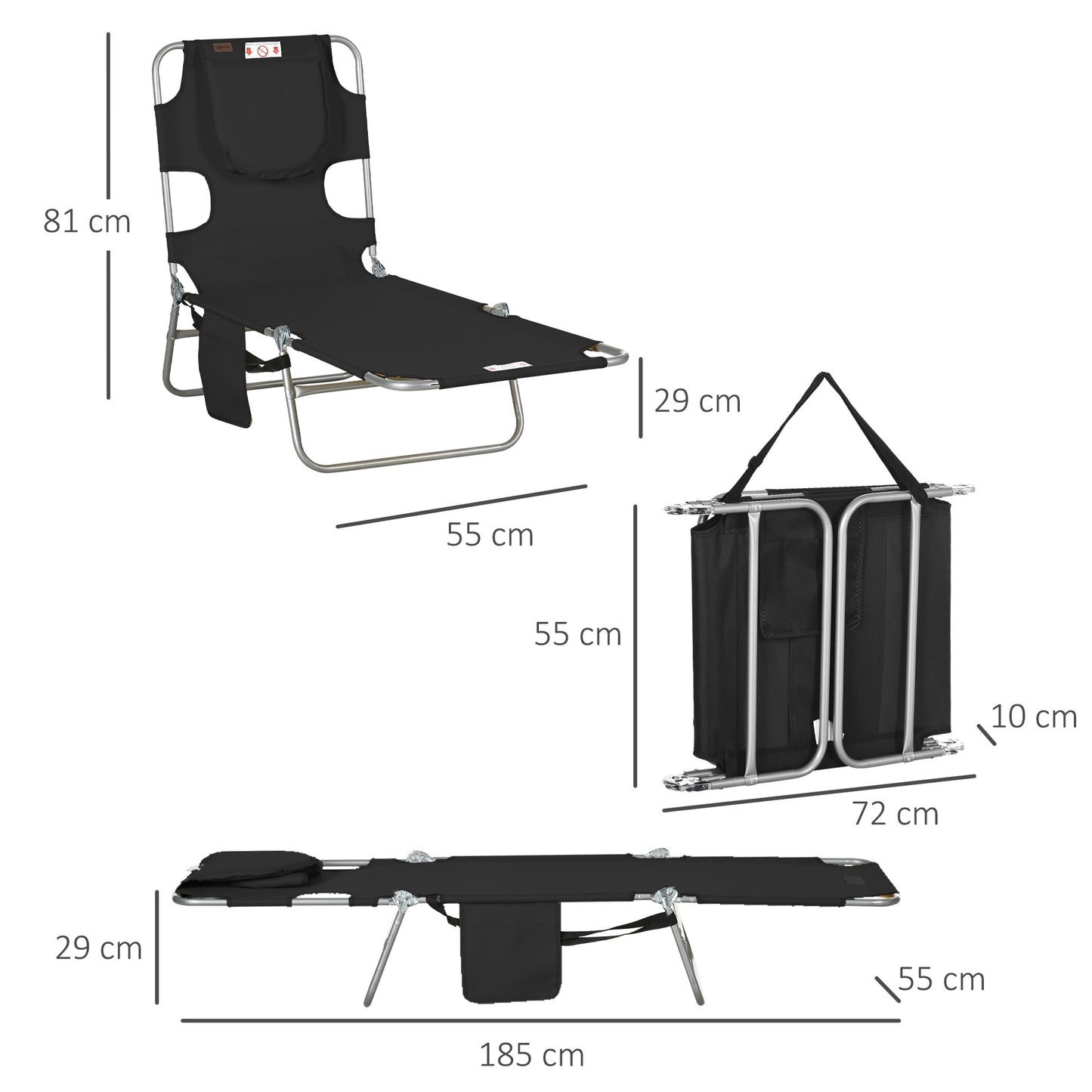 Outsunny Foldable Sun Lounger