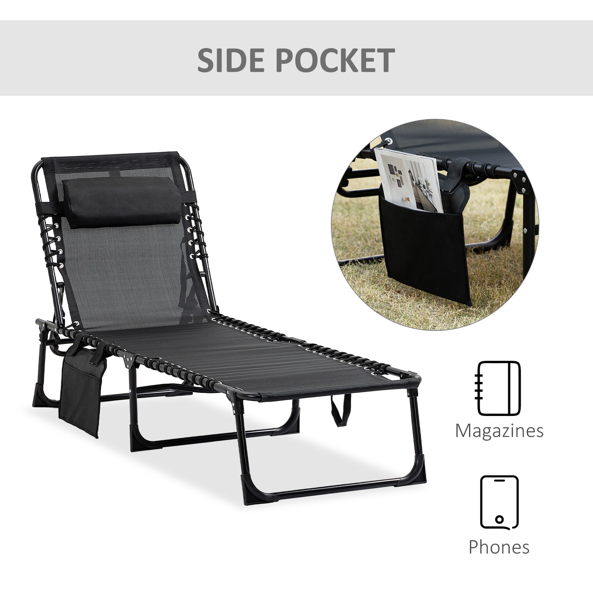 Outsunny Portable Sun Lounger