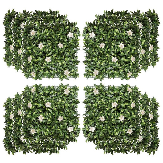 Outsunny 12Pcs 20" X 20" Artificial Boxwood Wall Panel Rhododendron Privacy Fence Screen