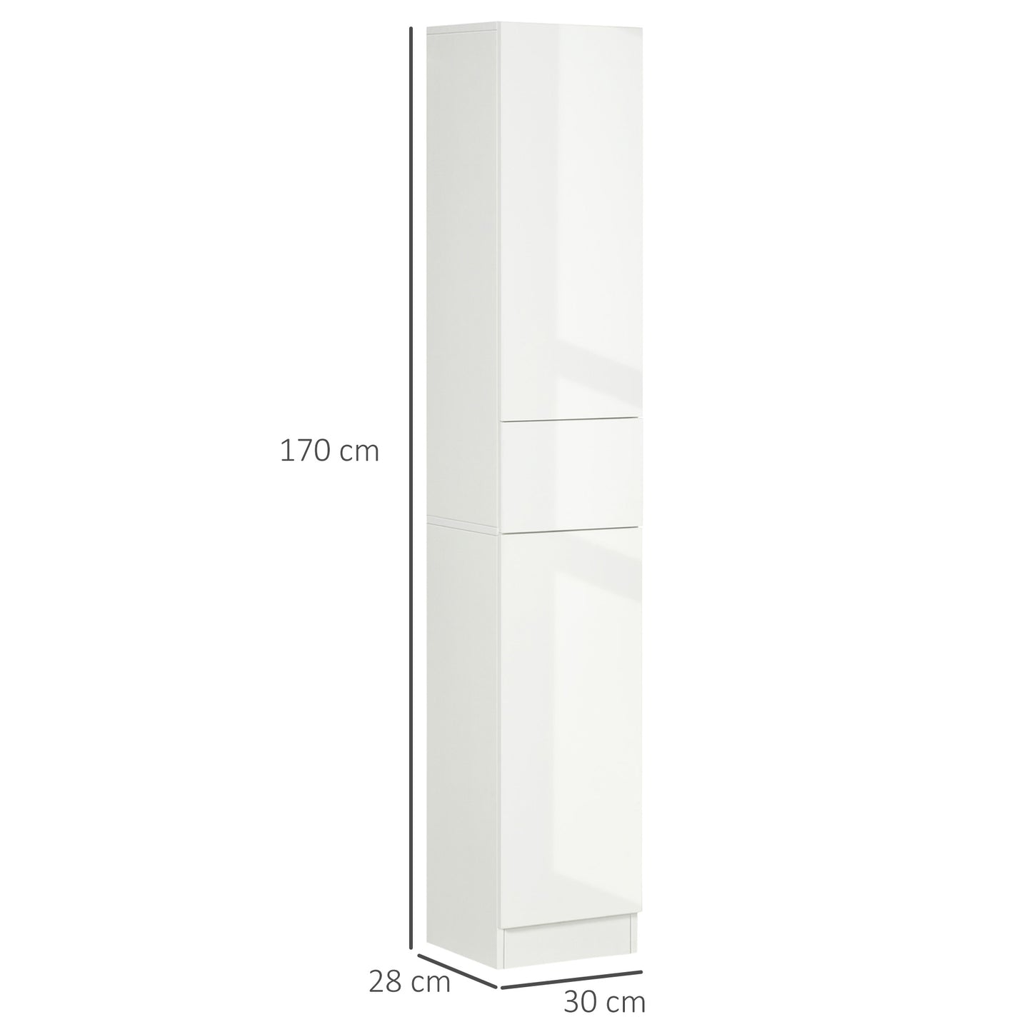 kleankin Tall Bathroom Cabinet with Adjustable Shelves