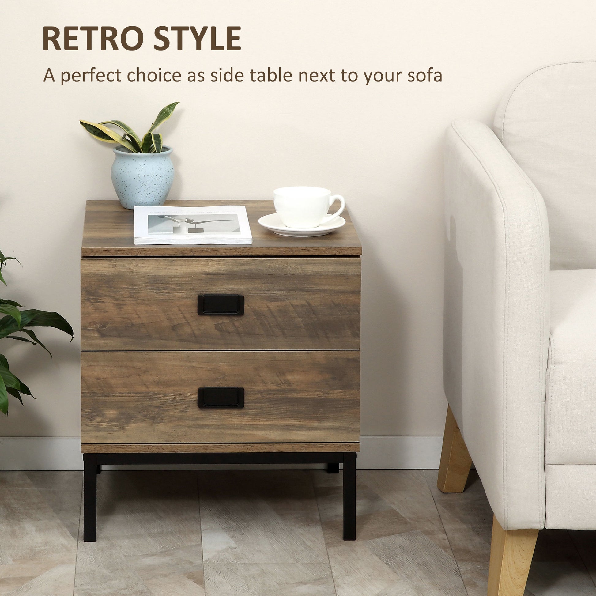 Homcom Retro Bedside Table