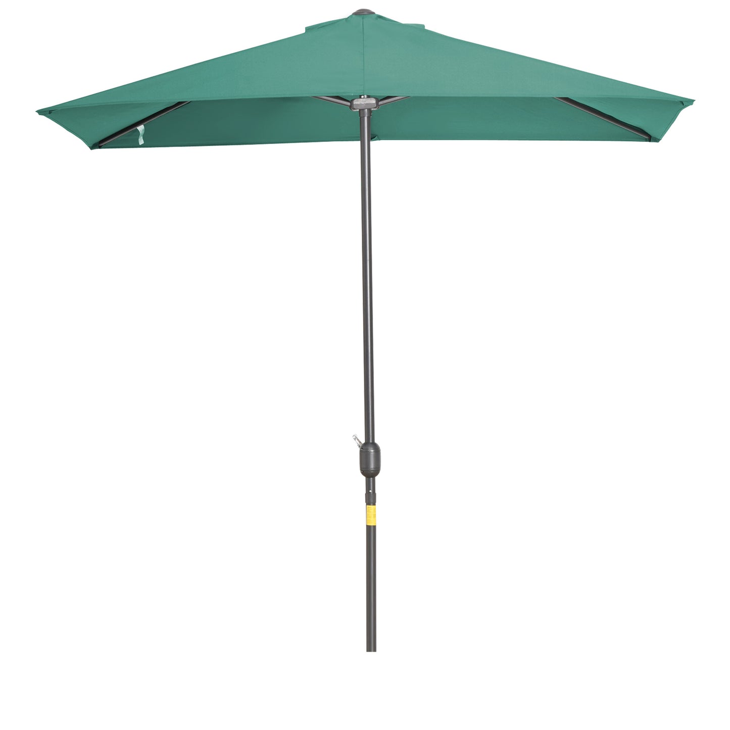 Outsunny 2.3m Half Round Parasol Umbrella Balcony Sun Shade Metal Green