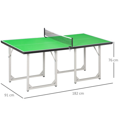 Homcom 182cm Mini Tennis Table Folding Ping Pong Table with Net Multi-Use Table for Indoor Outdoor Game