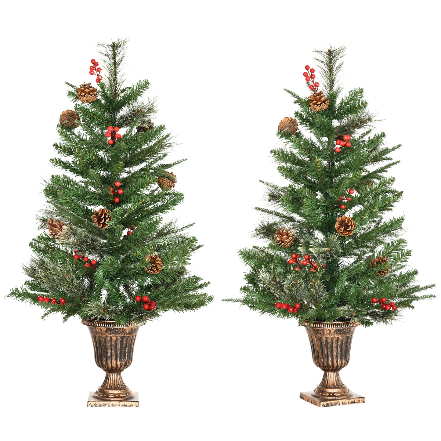 Homcom 2 Pieces Set 3 Ft Artificial Christmas Tree with 110 Realistic Branches