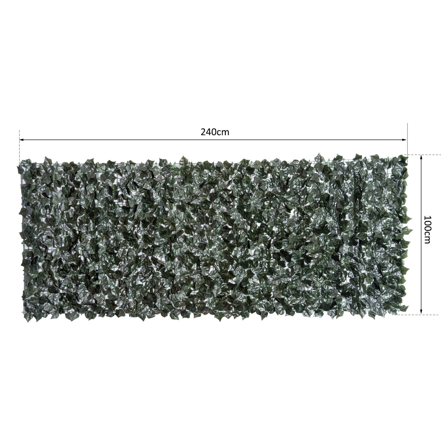 Outsunny Artificial Leaf Hedge Screen Privacy Fence Panel for Garden Outdoor Indoor Decor 2.4M x 1M Dark Green