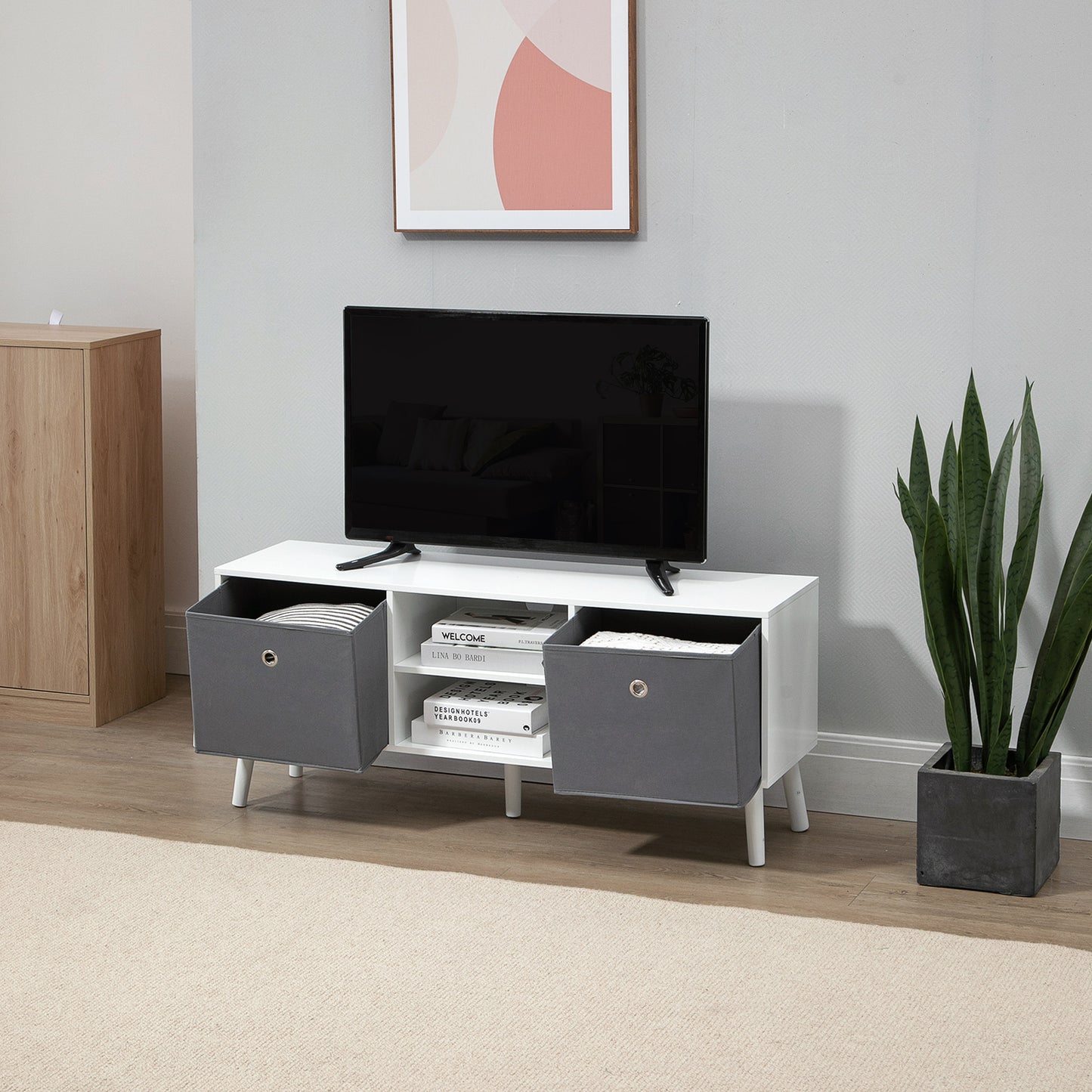 Homcom Fabric Drawer TV Stand