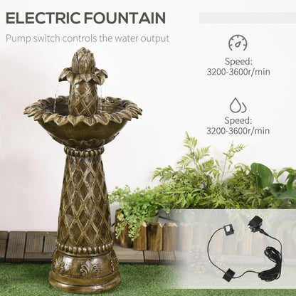 Outsunny 2-Tier Outdoor Waterfall Fountain